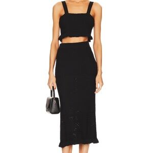 Karina Grimaldi Women's Black 2-Piece Set Crop Top & Maxi Skirt XS